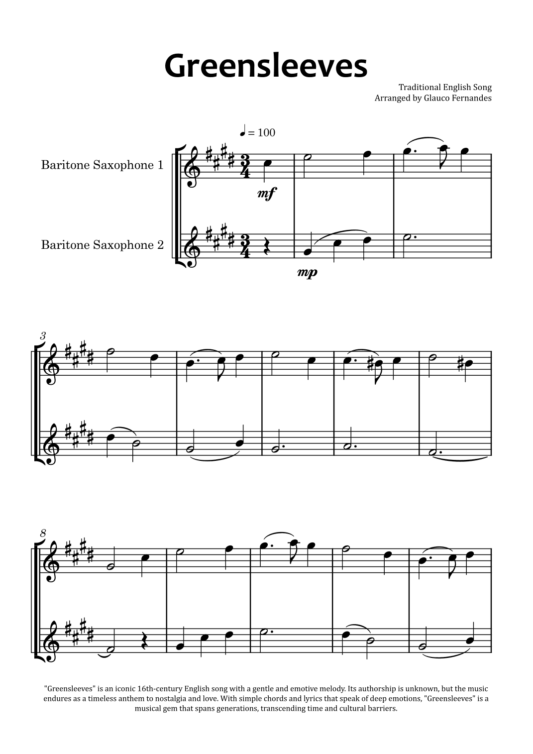 Greensleeves (arr. Glauco Fernandes)