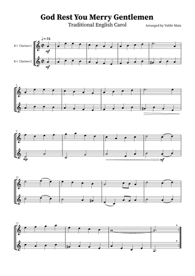 God Rest You Merry Gentlemen - Clarinet Duet (arr. Valdir Maia)