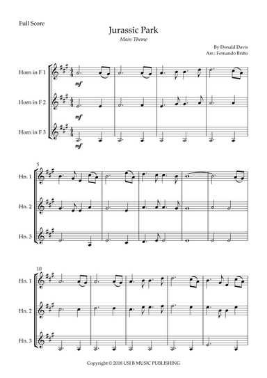 Jurassic Park Iii (arr. Fernando Britto)