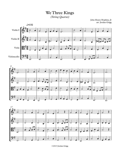 We Three Kings (String Quartet) (arr. Jordan Grigg)