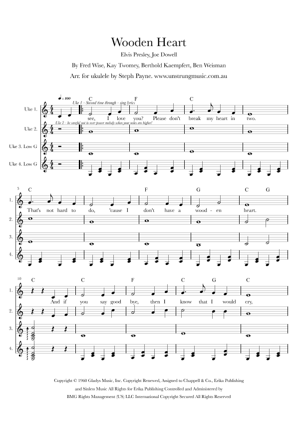 Wooden Heart (arr. Steph Payne)