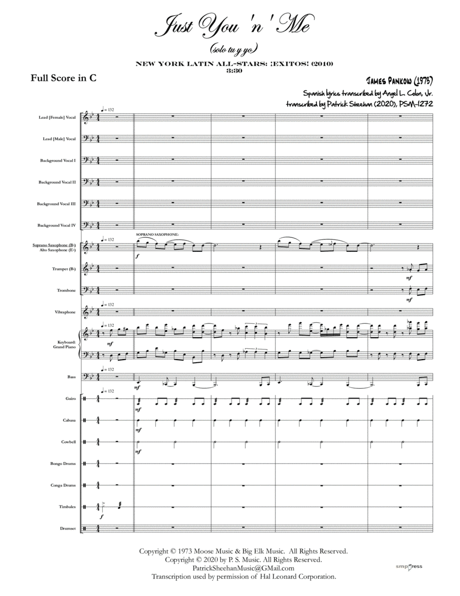 Just You 'n' Me (arr. Patrick Sheehan)