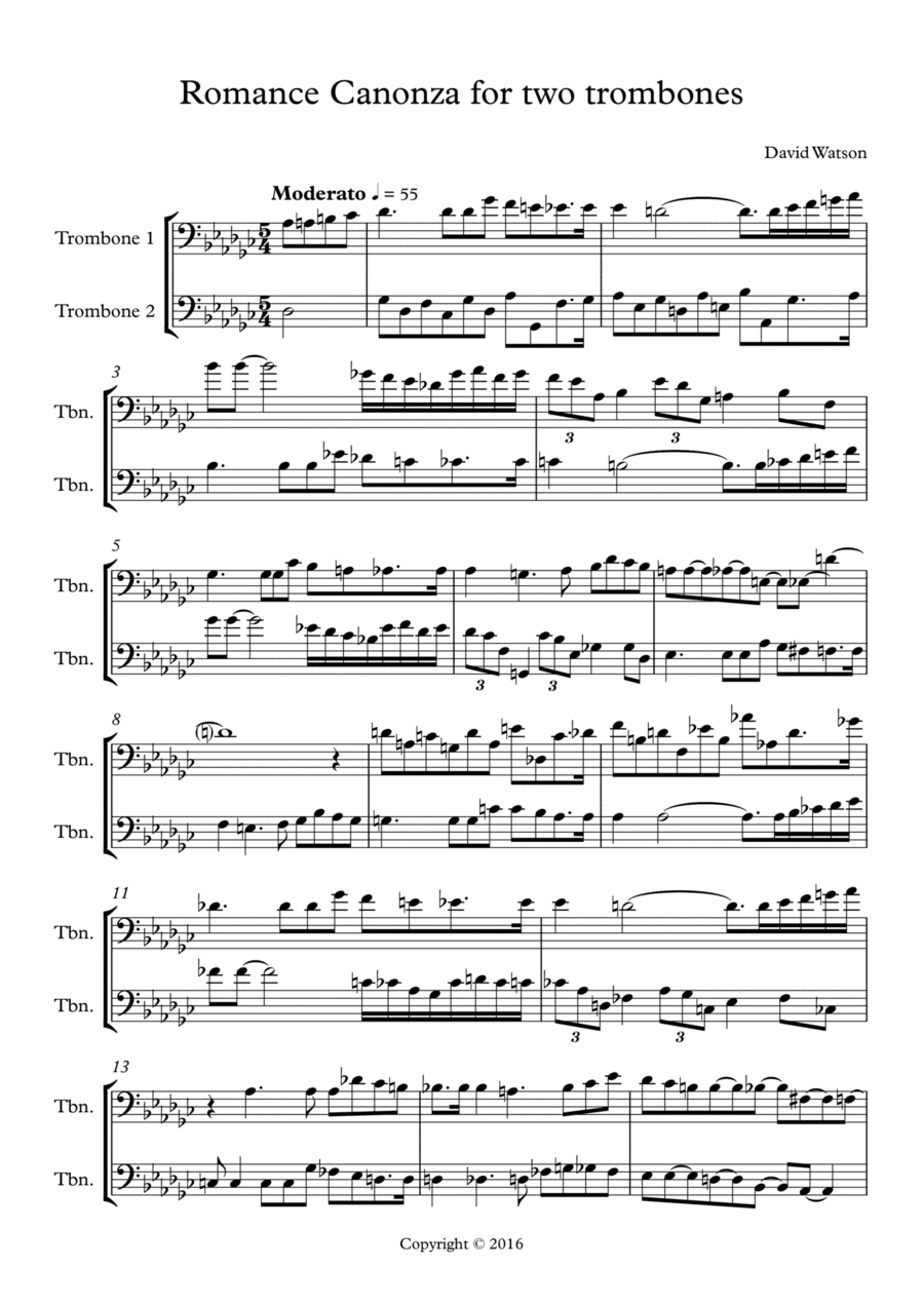 Romance Canzona for two trombones