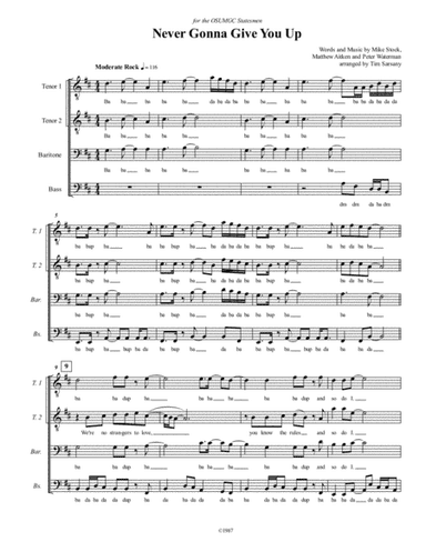 Never Gonna Give You Up (arr. Tim Sarsany)