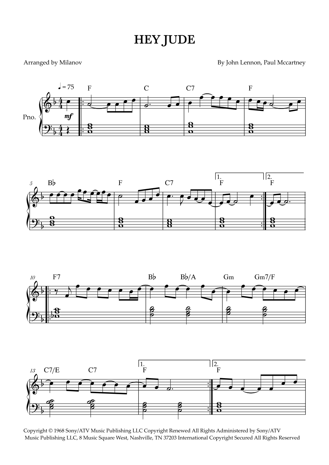 Hey Jude (arr. Milanov)