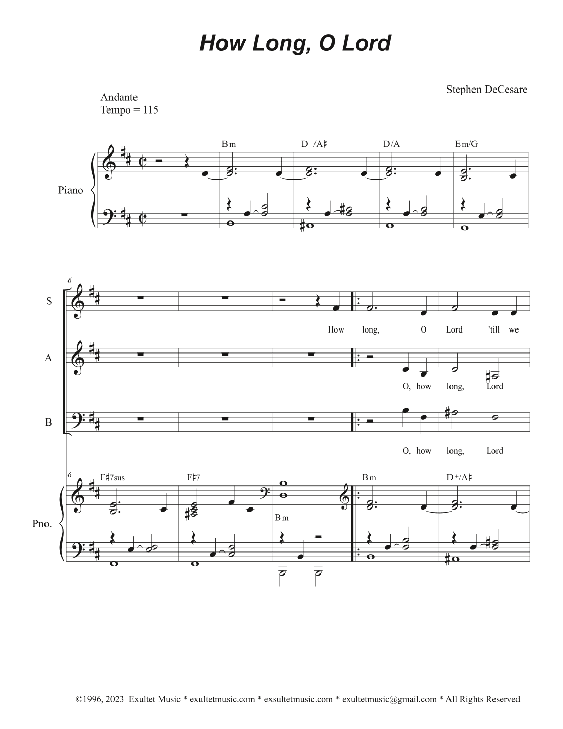 How Long, O Lord (Vocal Trio - (SAB)