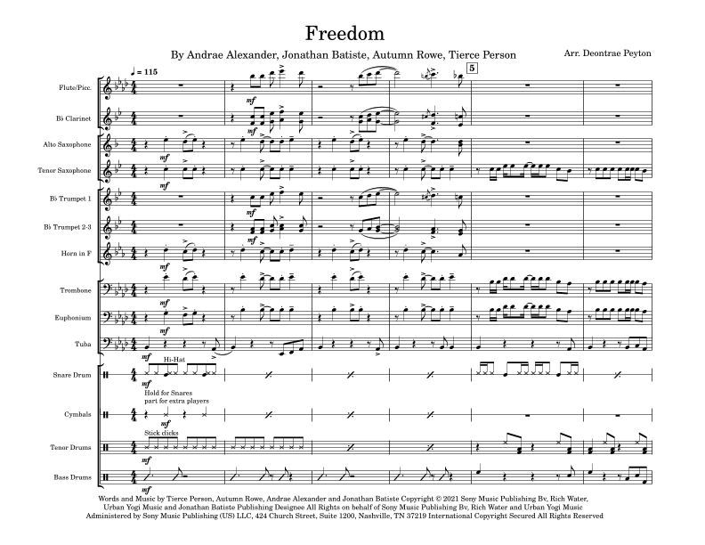 Freedom (arr. Deontrae Peyton)