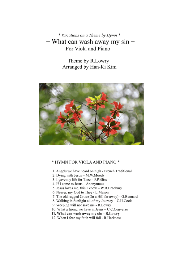 What can wash away my sin (For Viola and Piano) (arr. Han-Ki Kim)