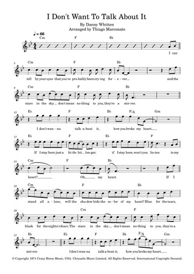 I Don't Want To Talk About It (arr. Thiago Marconato)