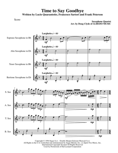 Time To Say Goodbye (arr. Doug Clyde)