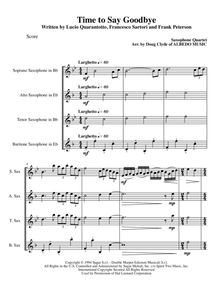 Time To Say Goodbye (arr. Doug Clyde)