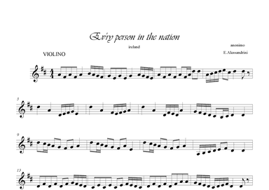 Every person in the nation. Violin (arr. Ester Alessandrini)