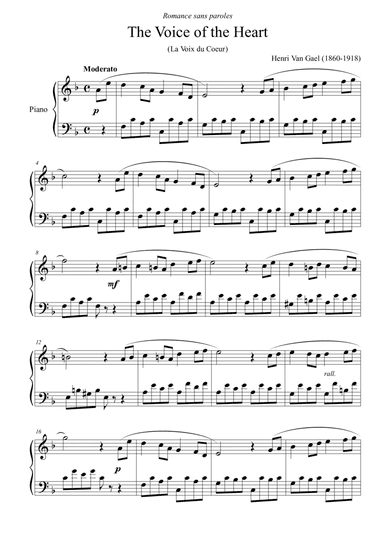 The voice of the heart (La Voix du Coeur) - for piano solo (Easy) (arr. Passoni Music)