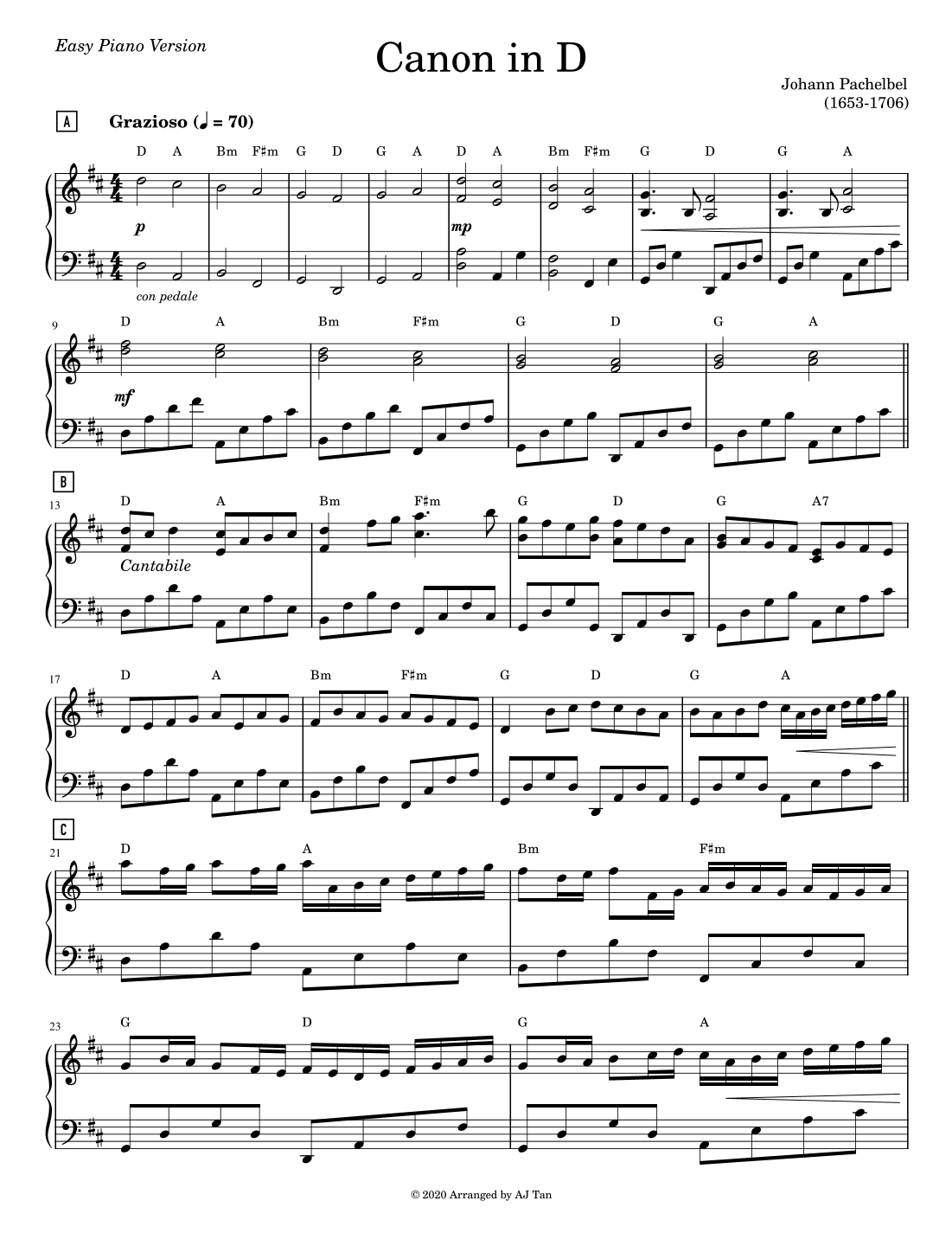 Pachelbel's Canon in D (arr. AJ Tan)