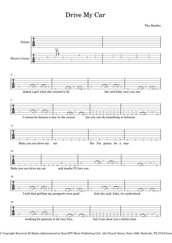 Drive My Car (arr. The Smelly Tele)