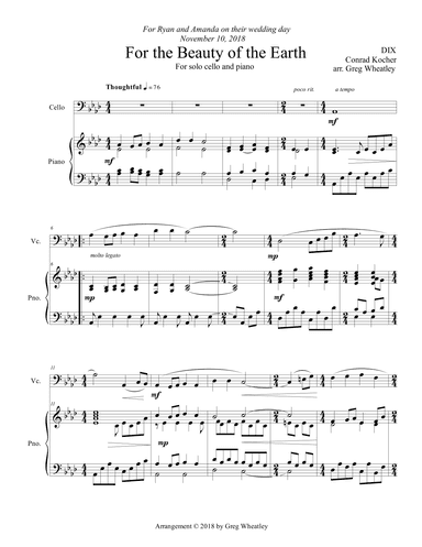 For the Beauty of the Earth (arr. Greg Wheatley)