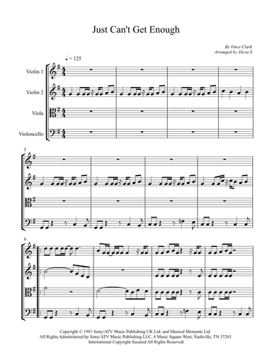 Just Can't Get Enough (arr. Alicia S.)