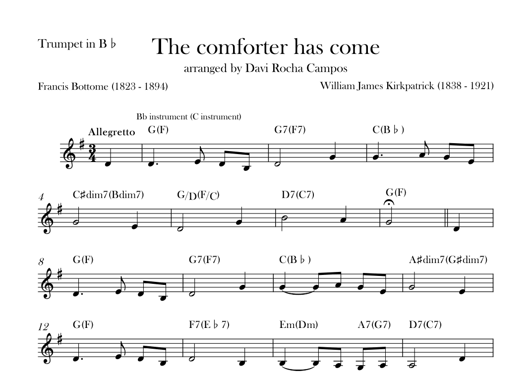 The comforter has come (arr. Davi Rocha Campos)