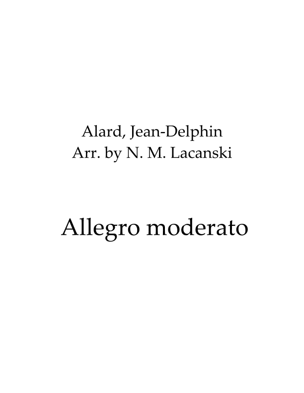 Allegro moderato (arr. Nick M Lacanski)