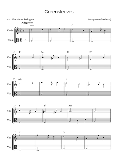 Greensleeves (arr. Alex Nunes Rodrigues)