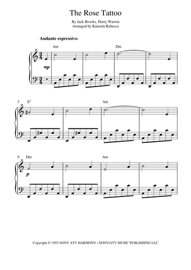 The Rose Tattoo (inspired By The Motion Picture) (arr. Kaiserin Rebecca)