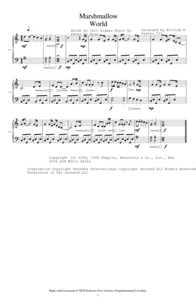 A Marshmallow World (arr. William R Parker III)
