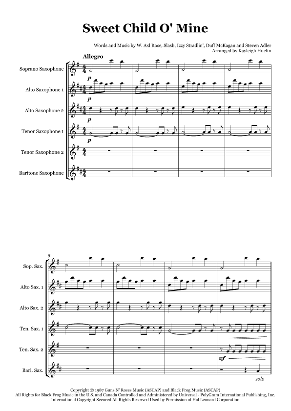 Sweet Child O' Mine (arr. Kayleigh Huelin)