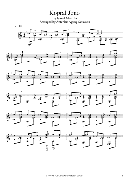 Kopral Jono (arr. Antonius Agung Setiawan)