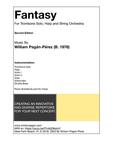 Fantasy for trombone solo, harp and string orchestra