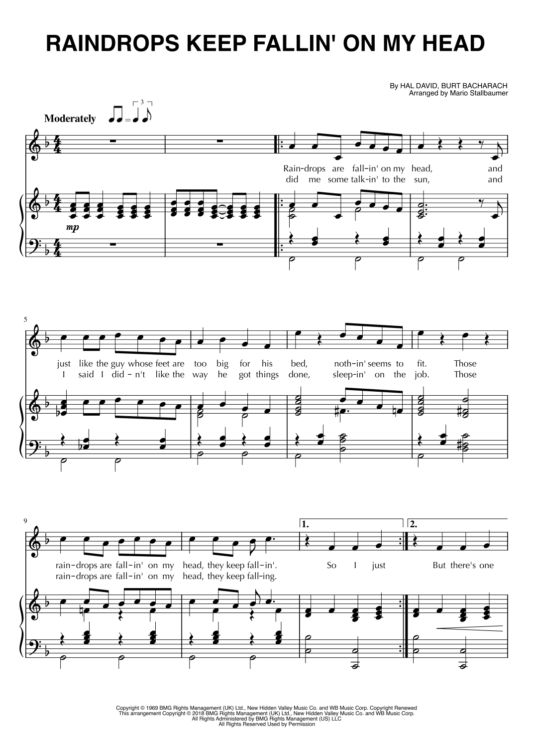 Raindrops Keep Fallin' On My Head (arr. Mario Stallbaumer)