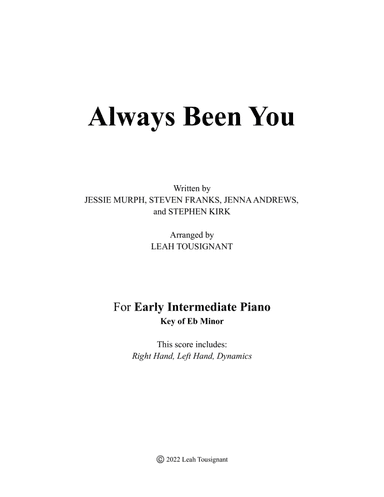 Always Been You (arr. Leah Tousignant)