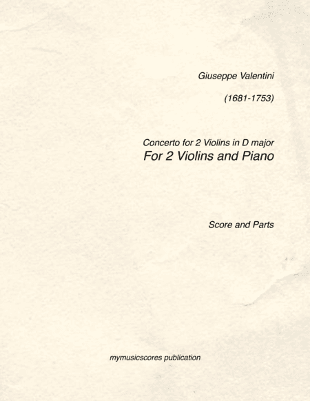 Concerto for 2 Violins in D major for 2 Violins and Piano (arr. Paul Wood)