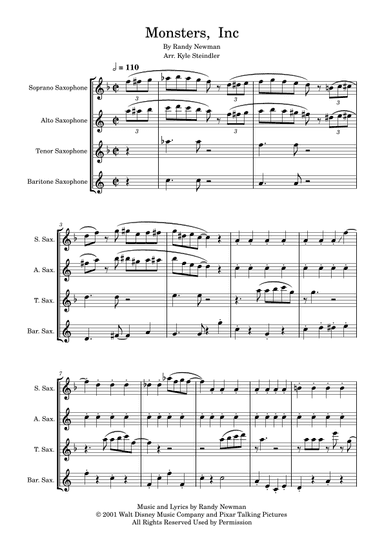 Monsters Inc. (arr. Kyle Steindler)