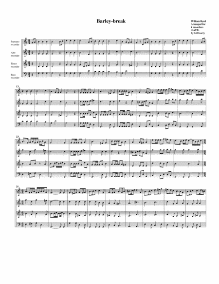 Barley-break (arrangement for 4 recorders) (arr. Gil Garty)