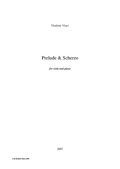 Prelude & Scherzo for viola & piano