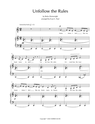 Unfollow The Rules (arr. Evan C. Paul)