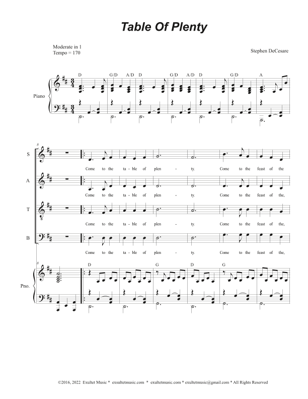 Table of Plenty (SATB)