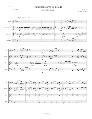 Triumphal March from Aida for wind quartet (arr. Bill Malcolm)