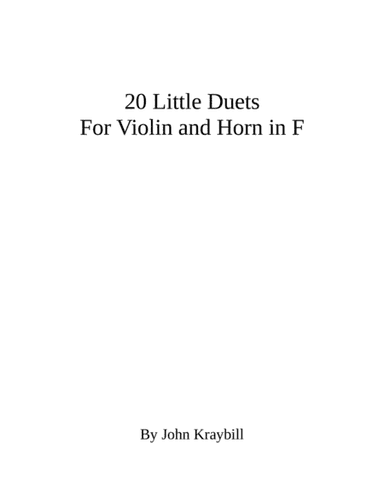 20 Little Duets for Violin and Horn in F