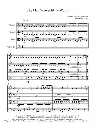 The Man Who Sold The World (arr. Alicia S.)
