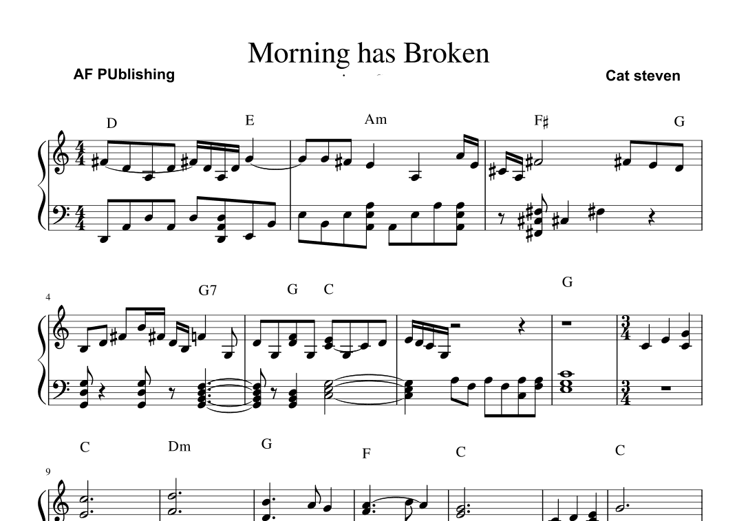 Morning Has Broken (arr. AF PUBLISHING)