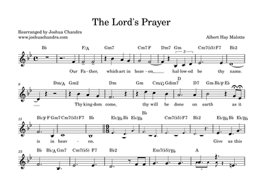 The Lord's Prayer (arr. Joshua Chandra)