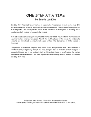 One Step At A Time, Viola Book III