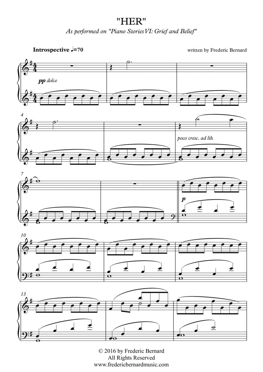 Her (EASY Sentimental Dramatic Piano Solo)