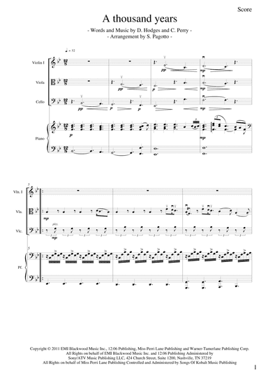 A Thousand Years (arr. Stefano Pagotto)