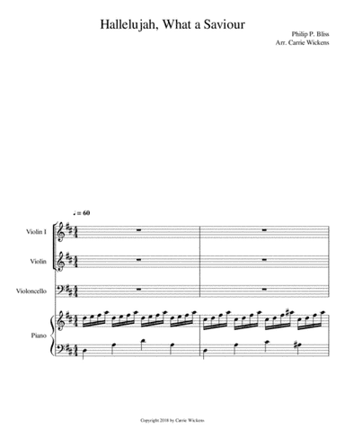 Hallelujah What a Saviour String Trio (arr. Carrie Wickens)