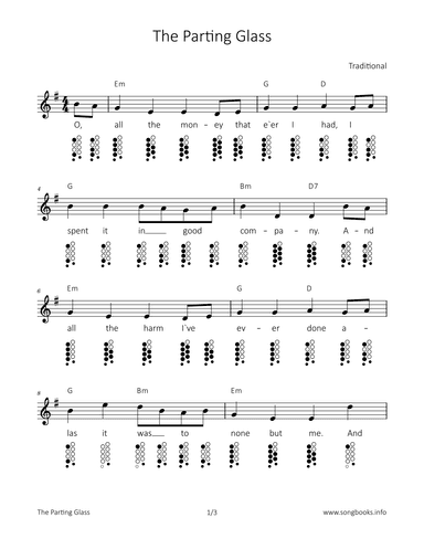 The Parting Glass (arr. songbooks.info)
