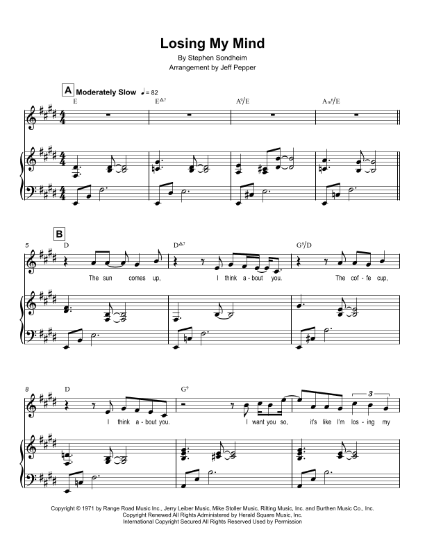 Losing My Mind (arr. Jeff Pepper)