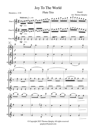 Joy To The World (arr. Thomas Quigley)
