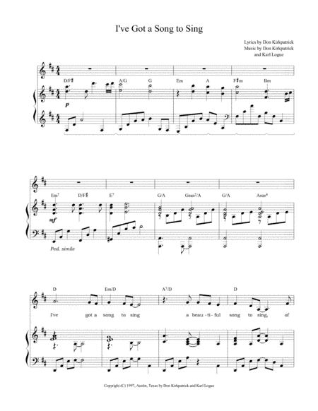 I've Got a Song to Sing